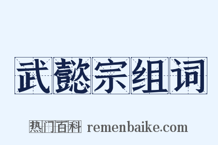 武懿宗组词是什么意思的图片